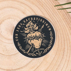 Sacred Heart of Jesus Latin Sticker - 3"