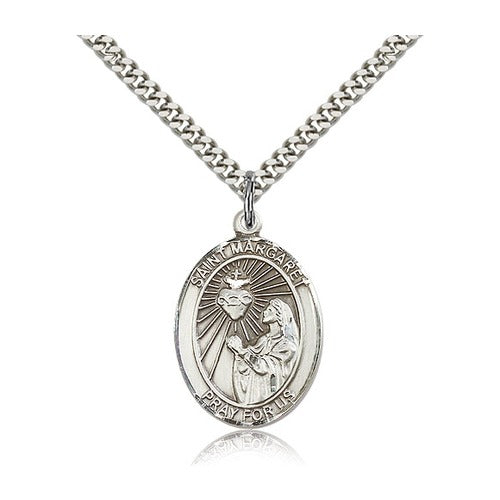 St. Margaret Mary Alacoque Pendant with Chain, Bliss, Sterling Silver