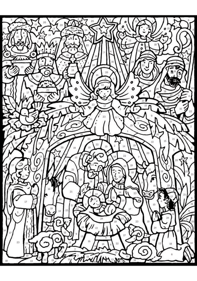 Color Your Own Nativity Advent Calendar
