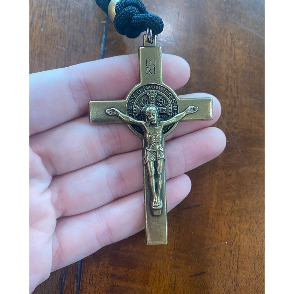 Brass St. Michael & St. Benedict Paracord Rosary | The Catholic