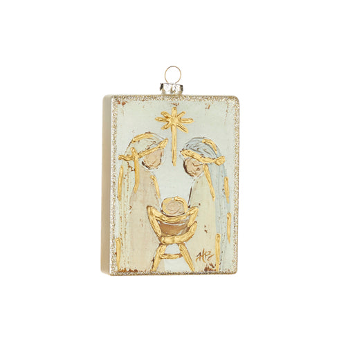 Holy Family Rustic & Gold Ornament