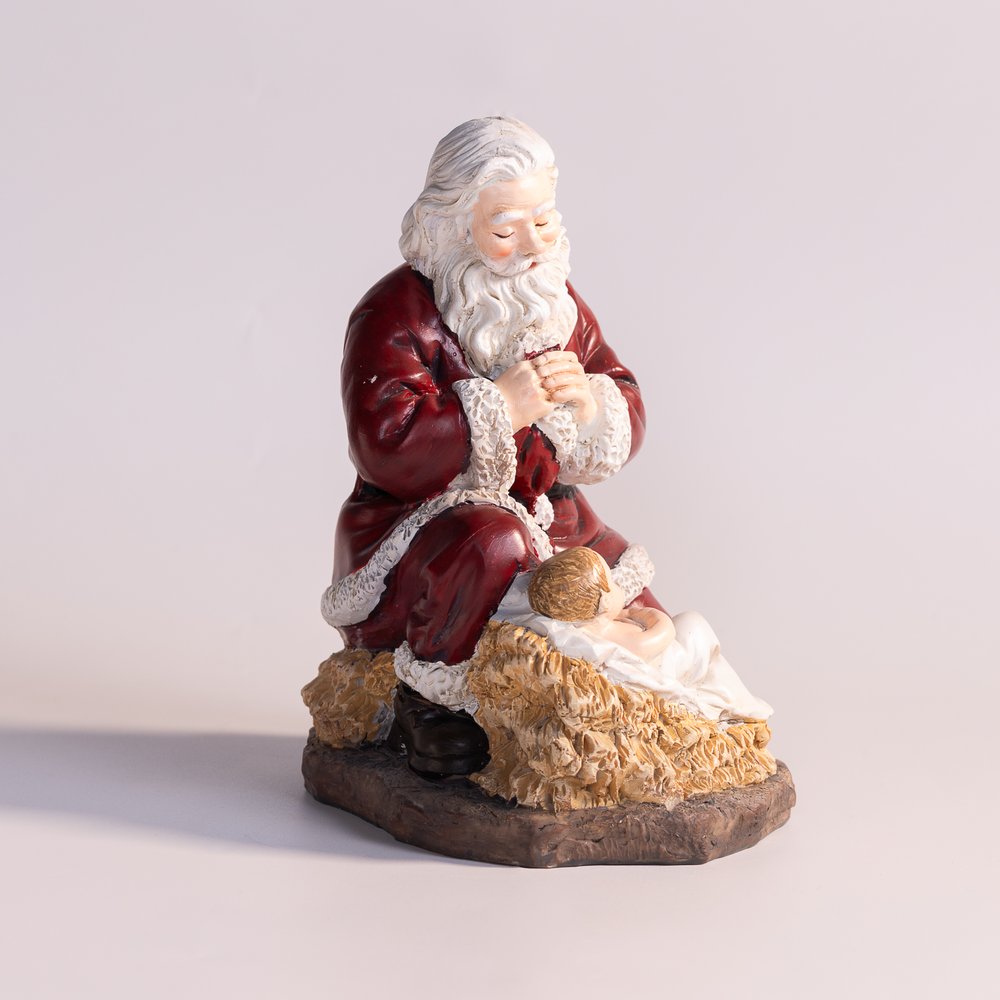 Devoted Kneeling Santa Statue - 8"