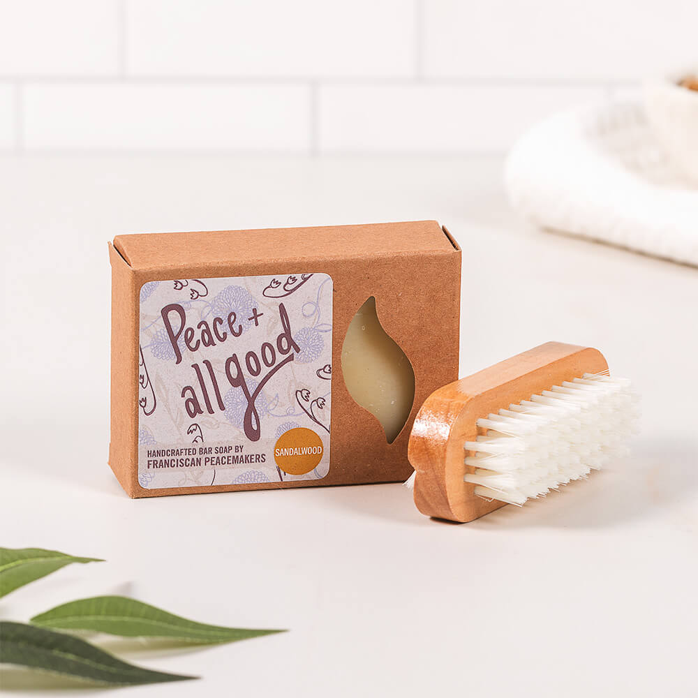 Peace & All Good Men's Sandalwood Soap & Brush Gift Set