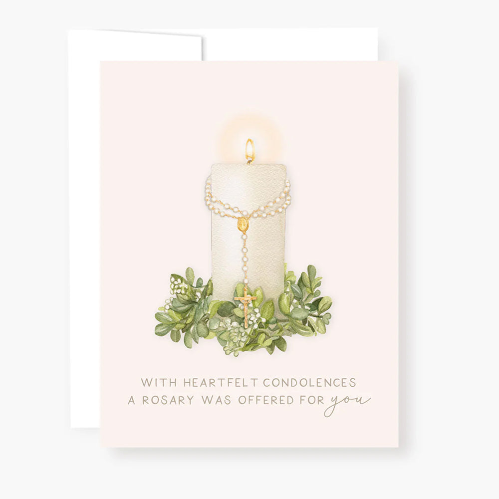 I Prayed a Rosary for You Sympathy Greeting Cards (4 Pack)
