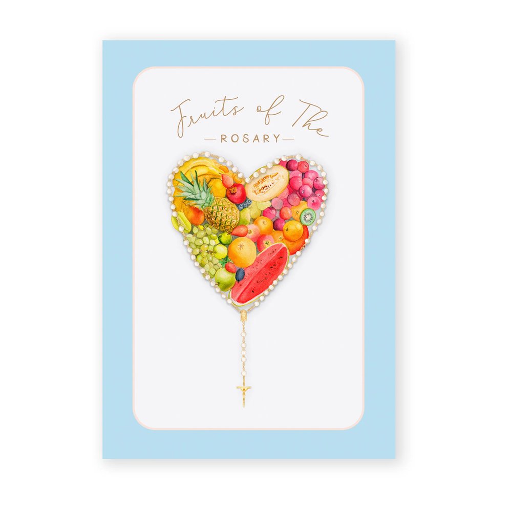 Fruits of the Mysteries of the Rosary Folded Prayer Card