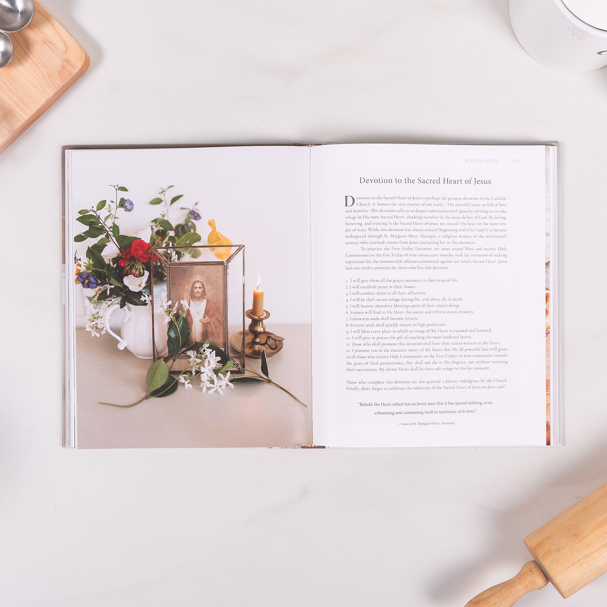 Feast, Faith, Flourish Book and Cutting Board Gift Set