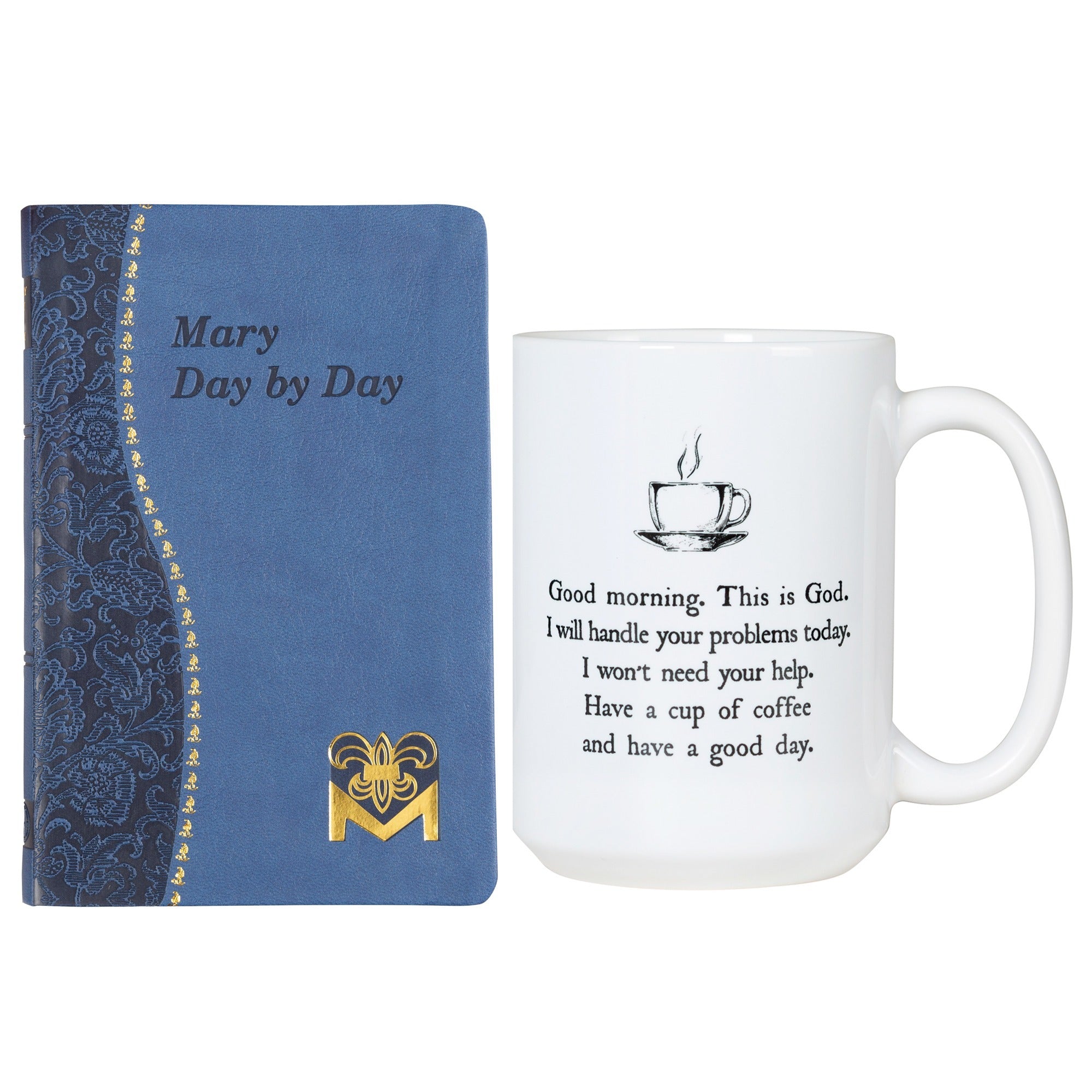 Mary Day by Day Book & Good Morning from God White Mug - Gift Set