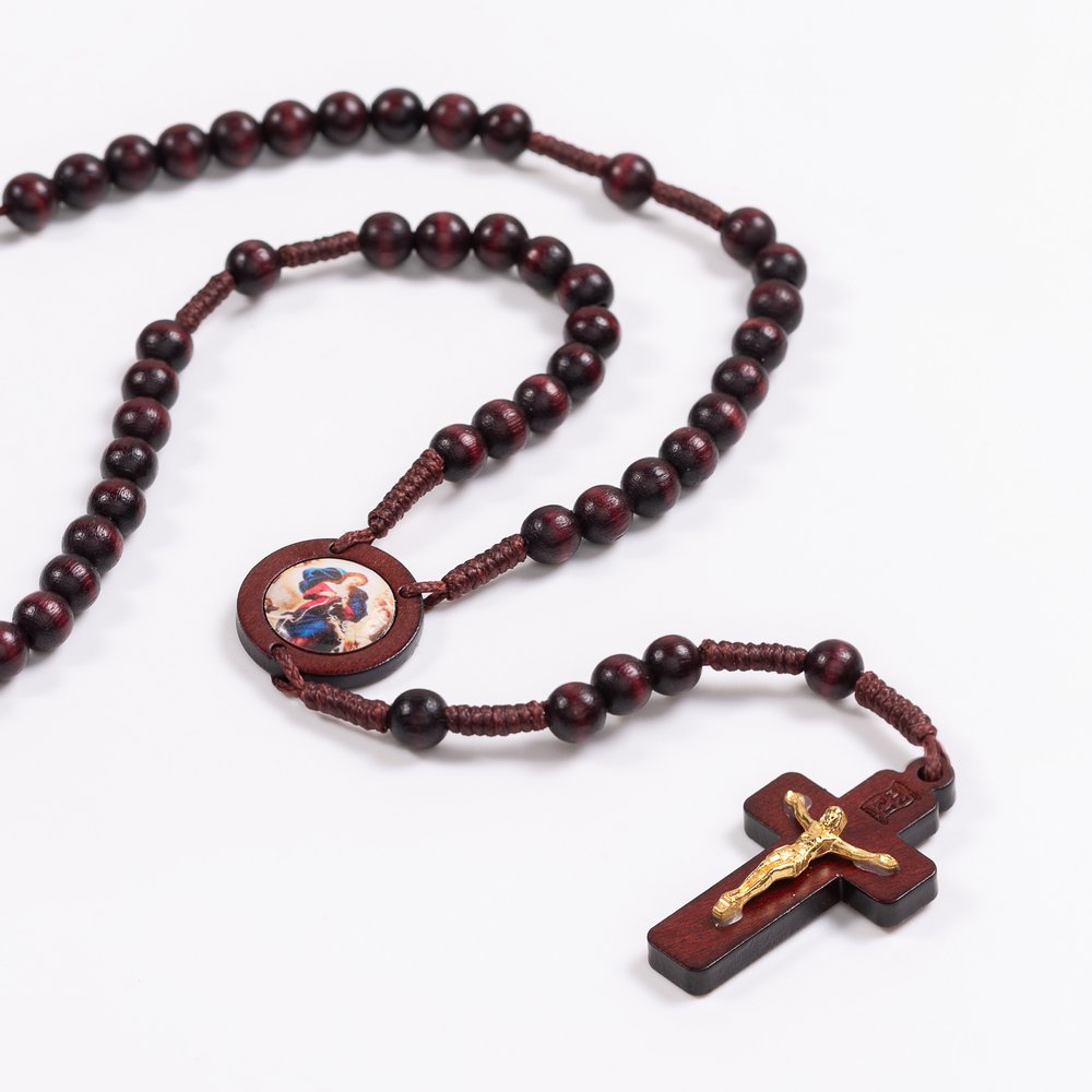 Mary Undoer of Knots Wood Rosary