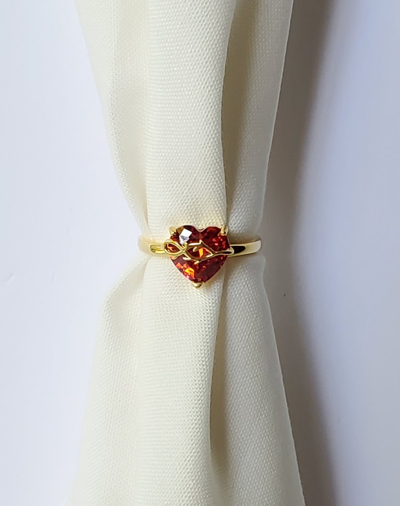 Gold Plated Sacred Heart Jeweled Ring