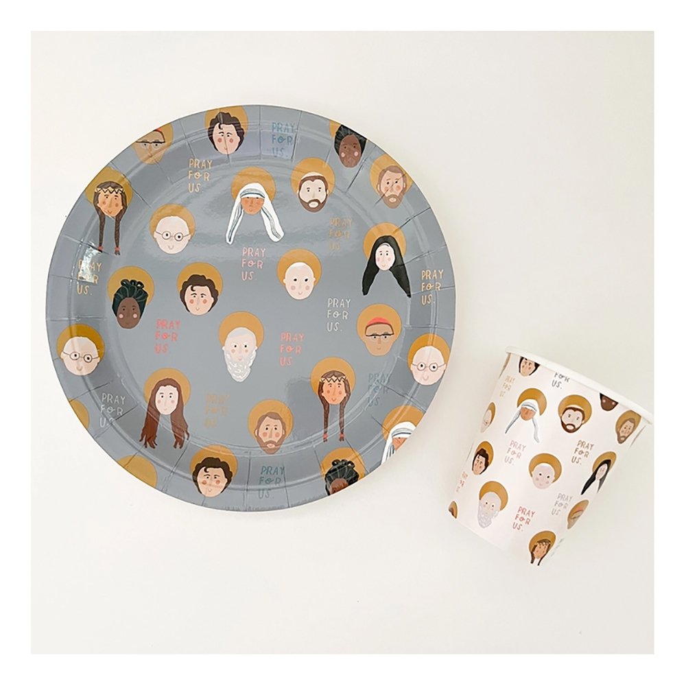 Be A Heart All Saints Party Plates & Cups Set - (8 of Each)