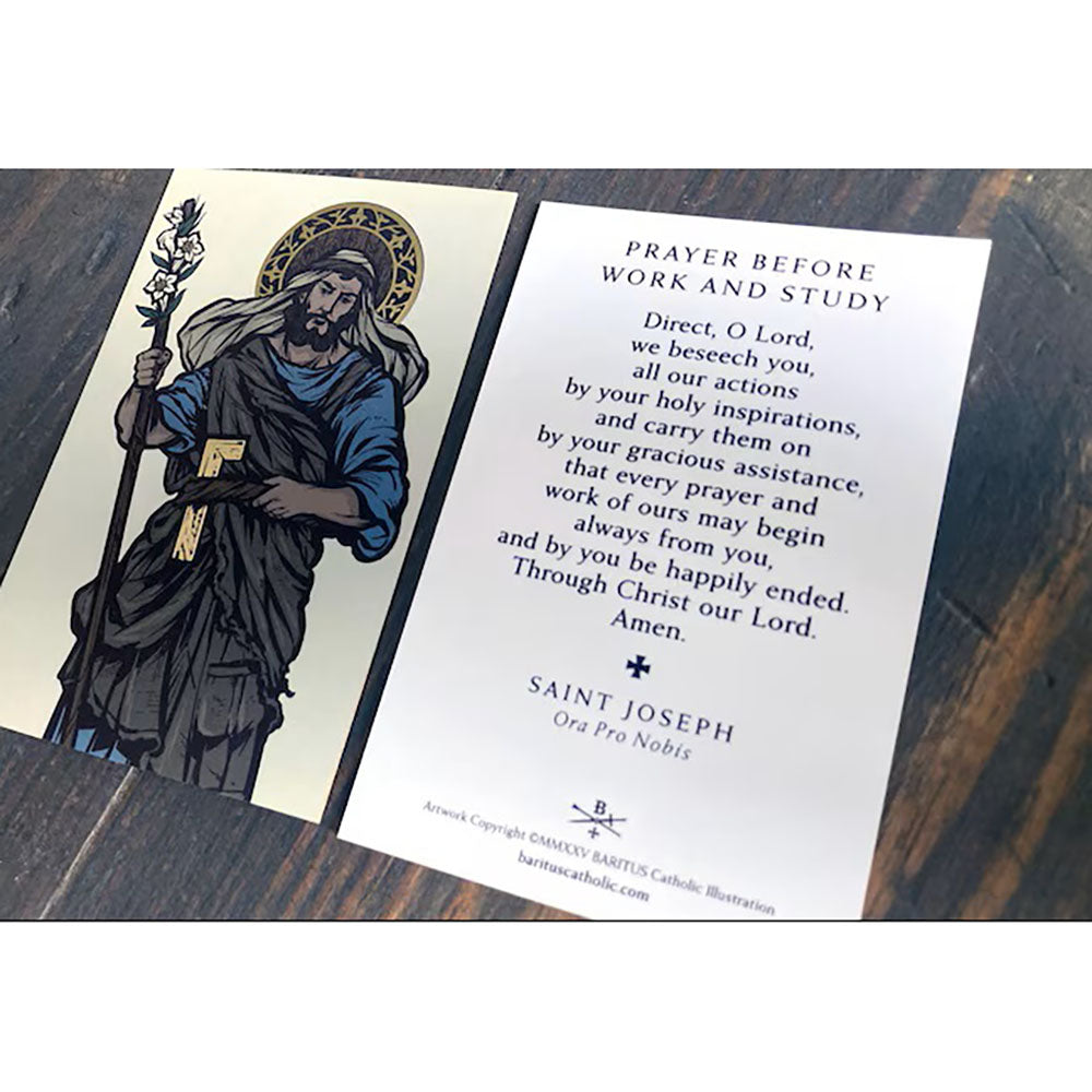 St. Joseph the Worker Gold Foil Prayer Card