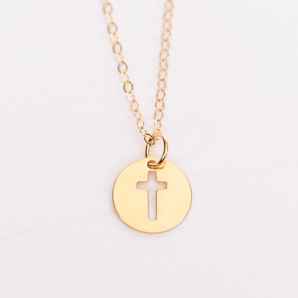 Cross Cutout Charm Necklace