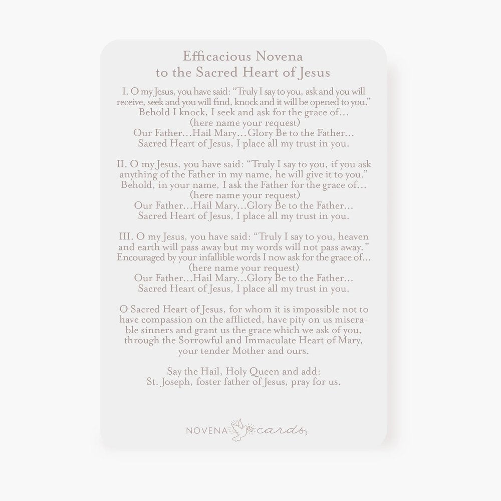 Efficacious Novena to the Sacred Heart Prayer Card