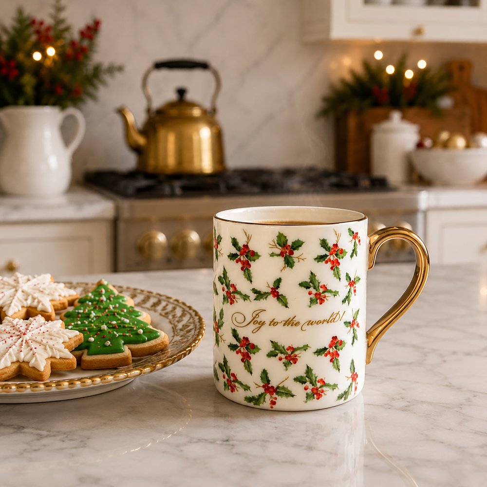 Joy to the World Bone China Christmas Mug
