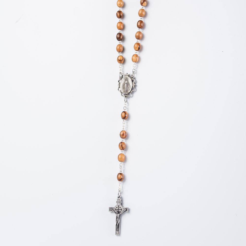 Olive Wood Rosary with Relic