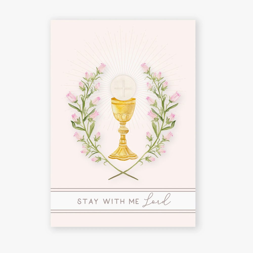 Stay With Me Lord Eucharist Folded Prayer Card