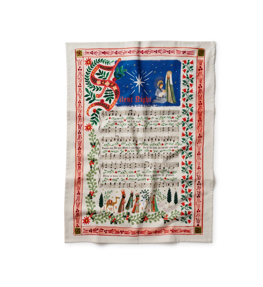 Rifle Paper Co. Christmas Carols Tea Towel