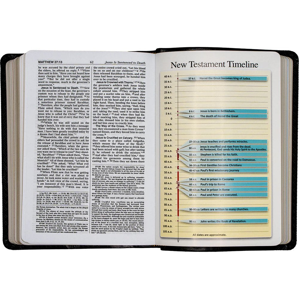 Black Leatherette St. Joseph New Catholic Bible - Compact Edition 4.5 " x6.5"