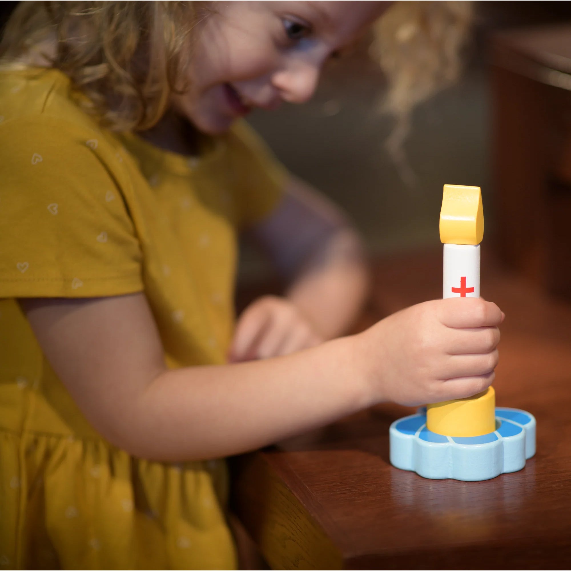 Kids Wooden Baptism Candle