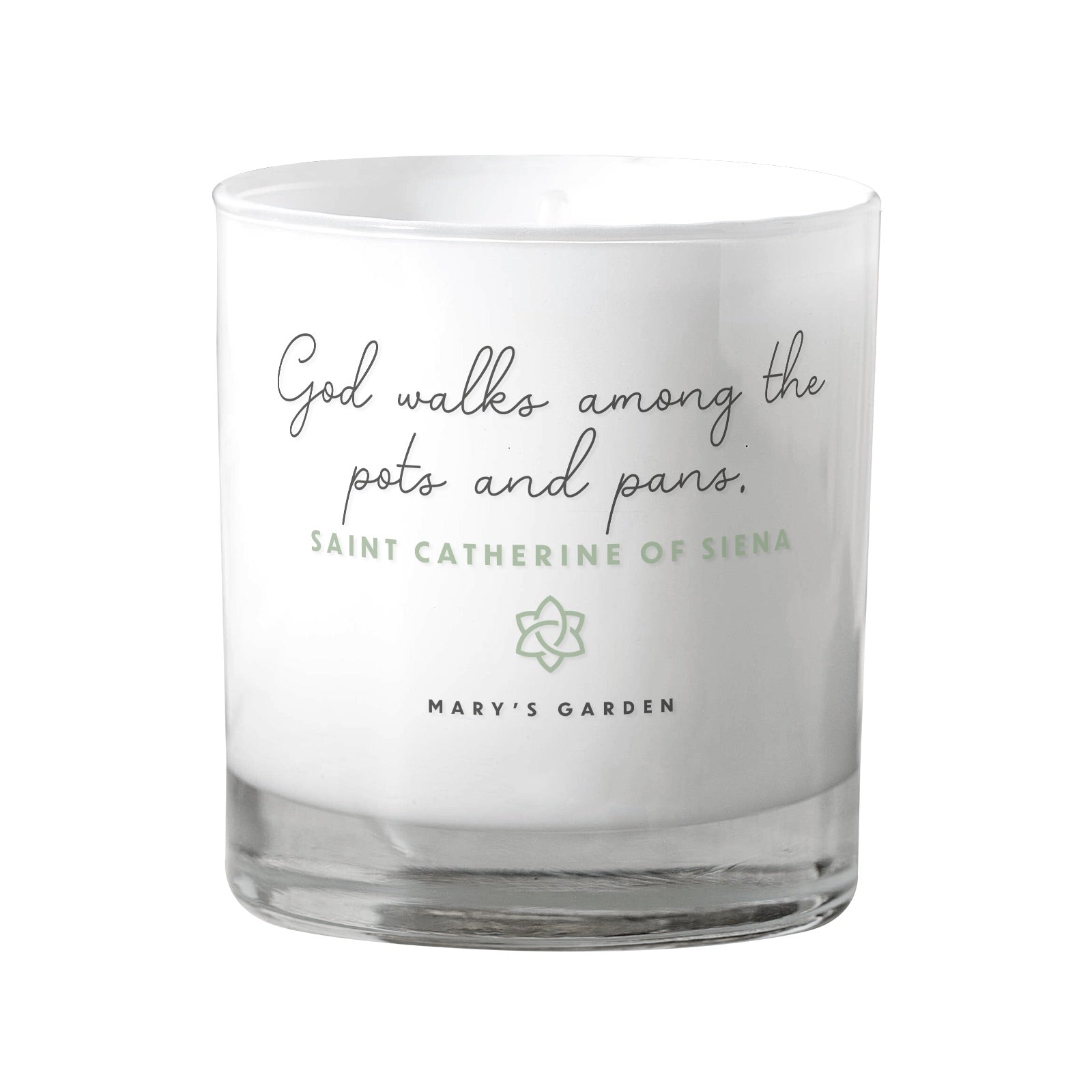 God Walks Among the Pots and Pans White Candle