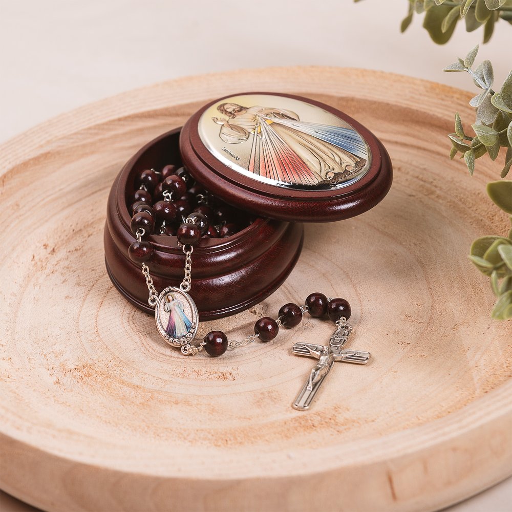 Italian Divine Mercy Rosary Box & Rosary Set