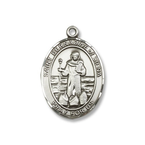 Sterling Silver St. Bernadine of Sienna Pendant w/ Chain
