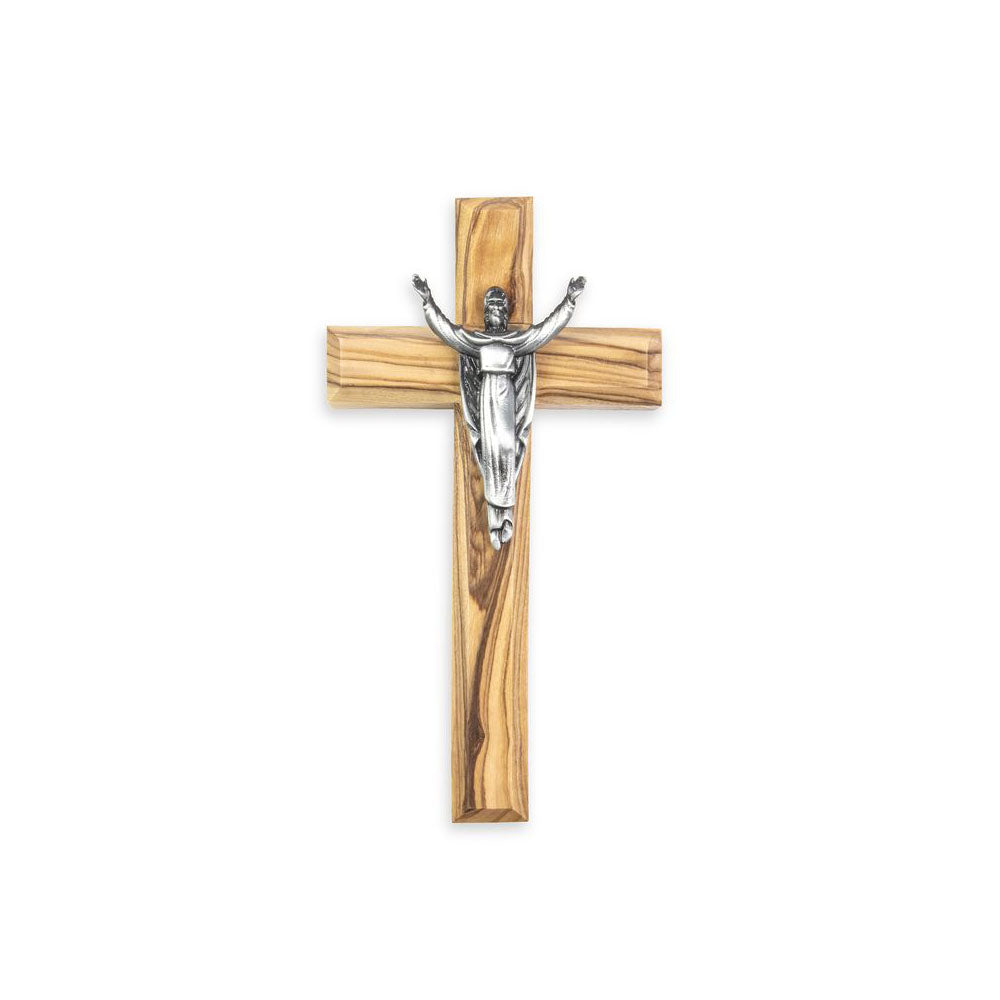 Holy Land Olive Wood Risen Christ Wall Cross - 5.5"