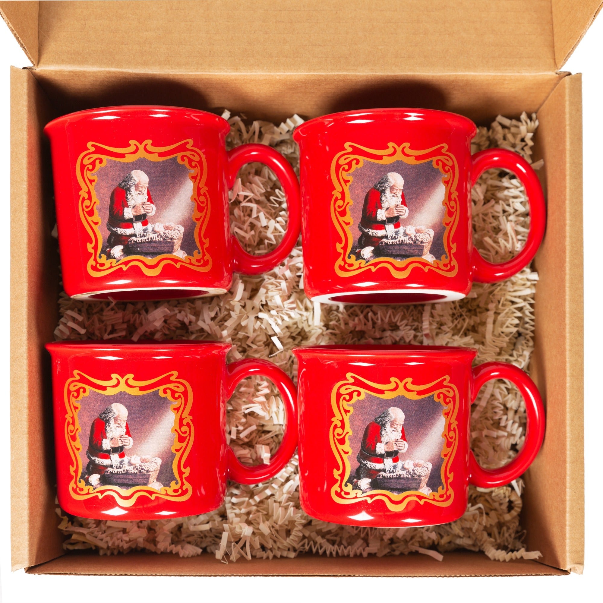 Kneeling Santa Four Mug Gift Box
