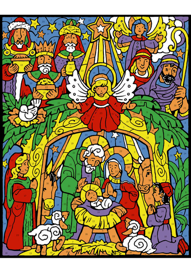 Color Your Own Nativity Advent Calendar