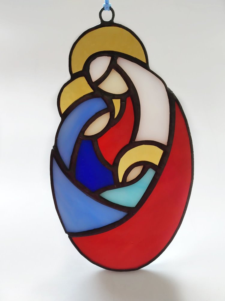 Handcrafted Holy Family Stained Glass Suncatcher