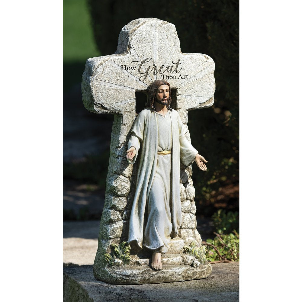 15.25"H Jesus Rising Tomb Statue