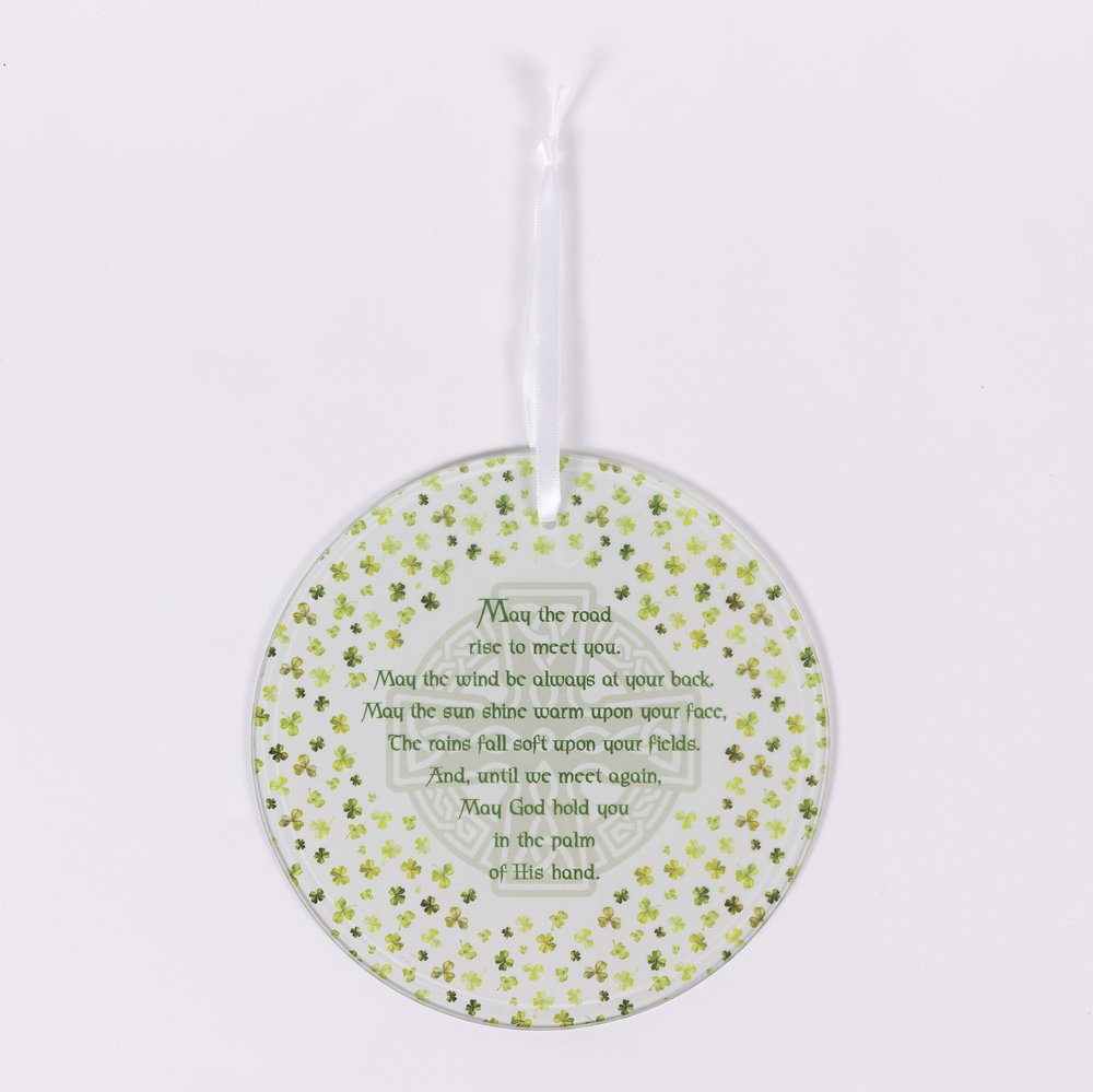 Irish Blessing Prayer Glass Suncatcher - 6" (D)