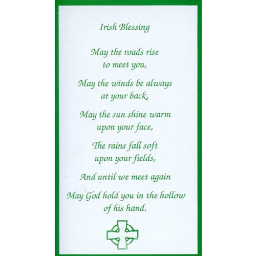 Irish Blessing Personalized Prayer Card (Priced Per Card)