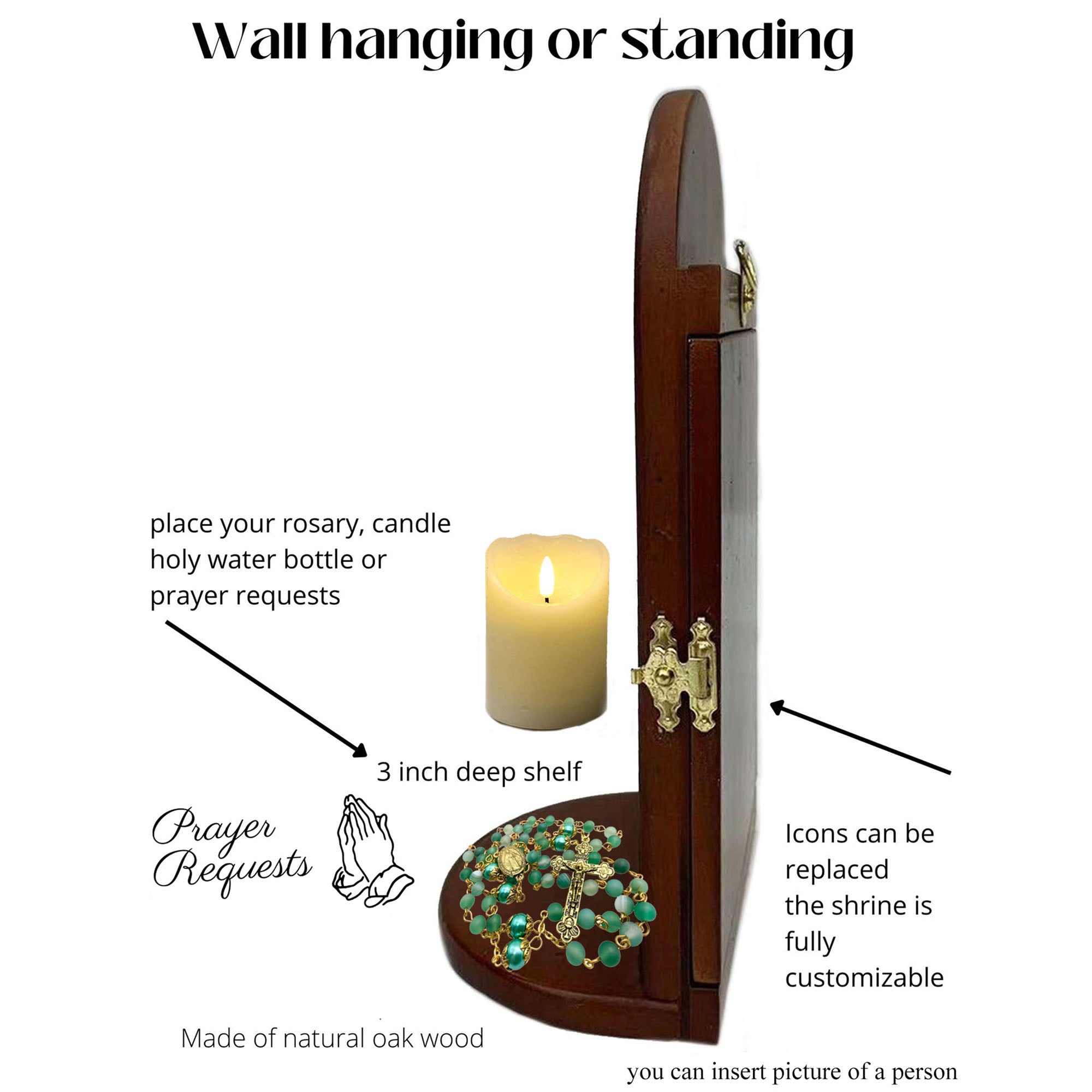 Our Lady of Grace Devotional Plaque with Stand