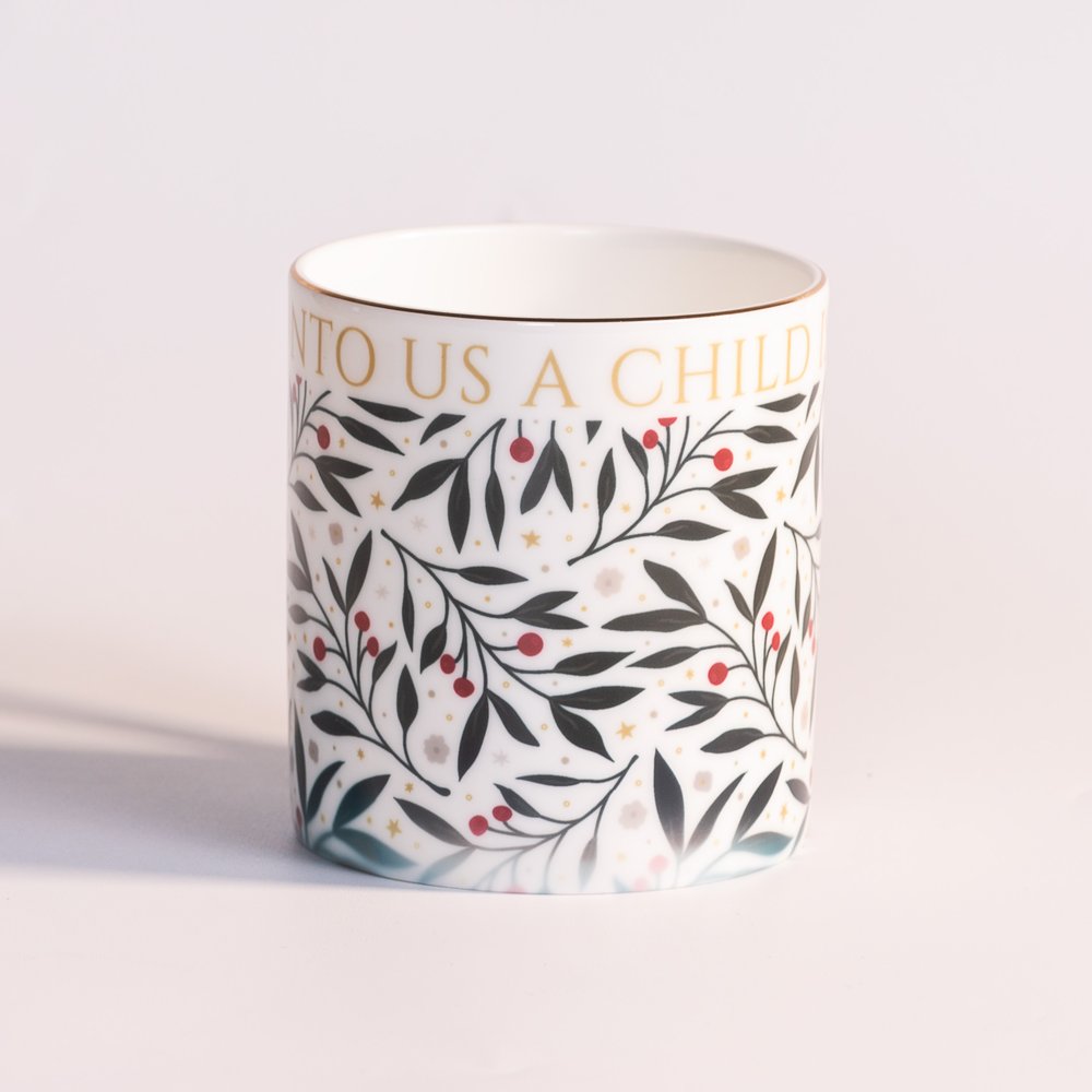 A Child is Born Bone China Christmas Mug