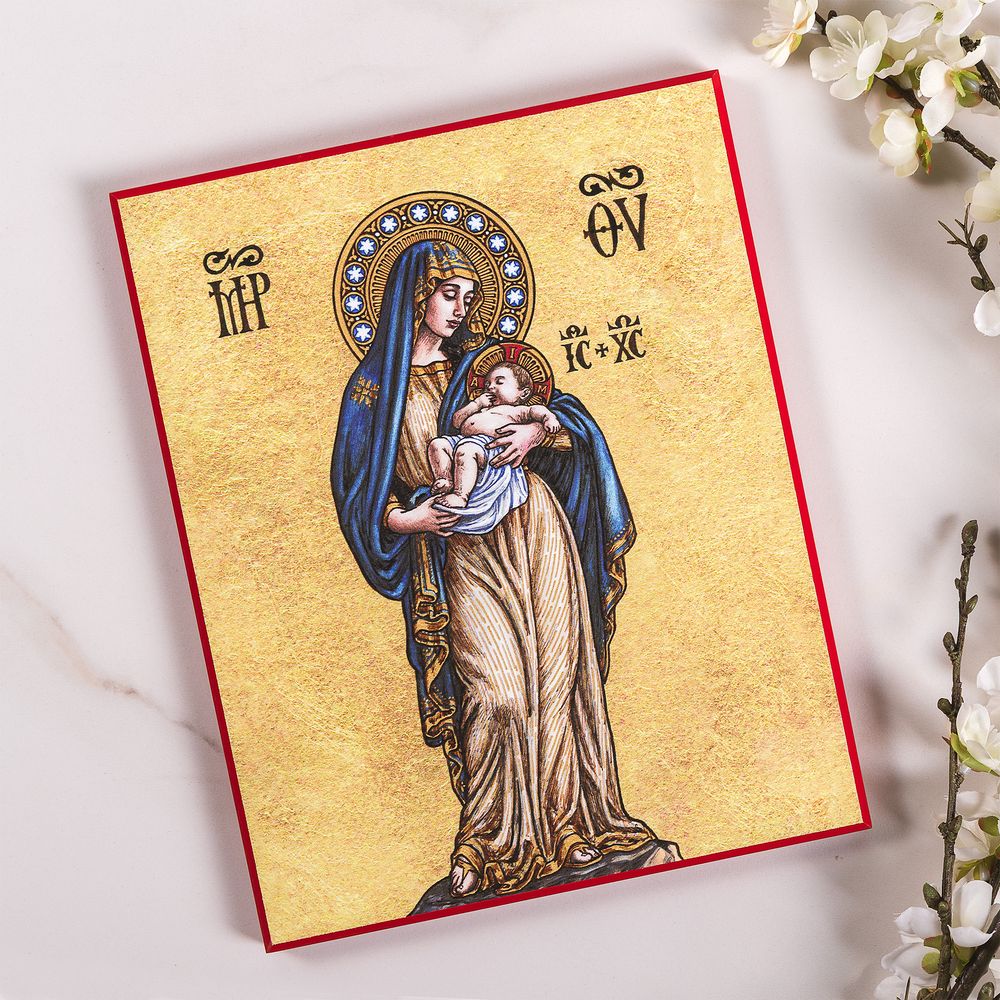 Madonna & Child Modern Icon Plaque - 8" x 10"