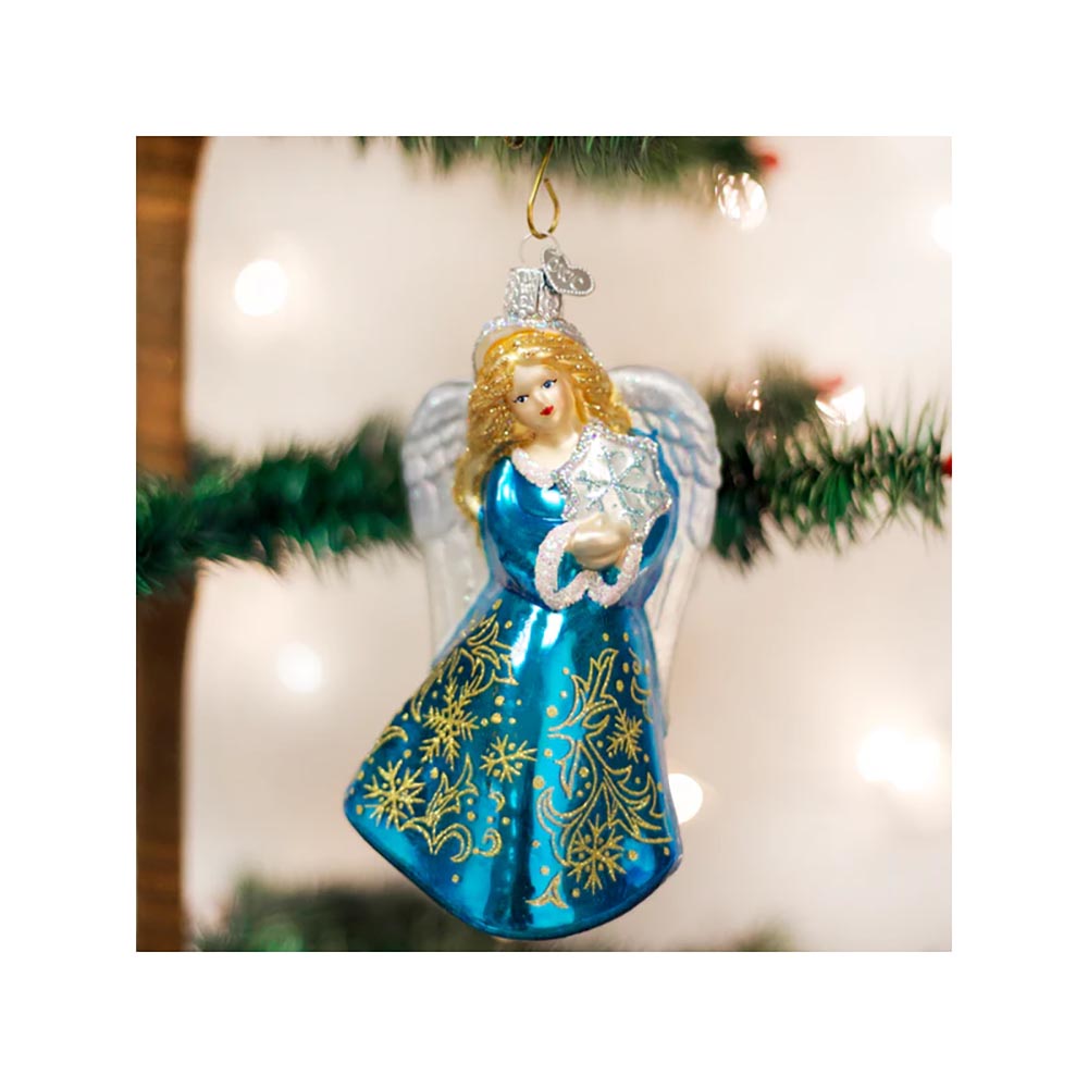 Glistening Snowflake Angel Ornament