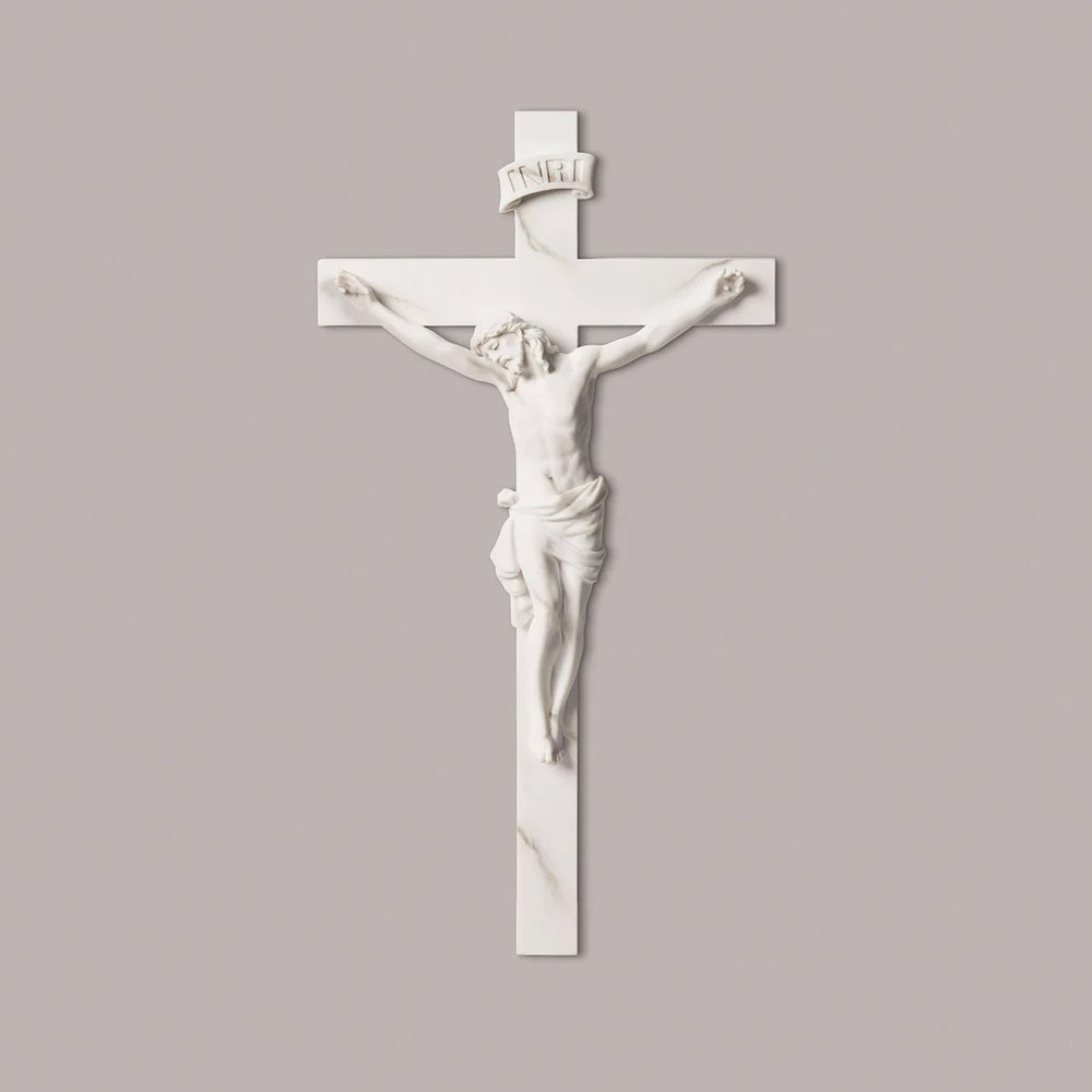 Marble Style Wall Crucifix - 13"