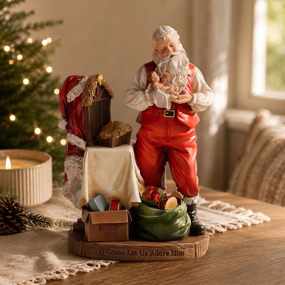 Adoring Santa Figurine