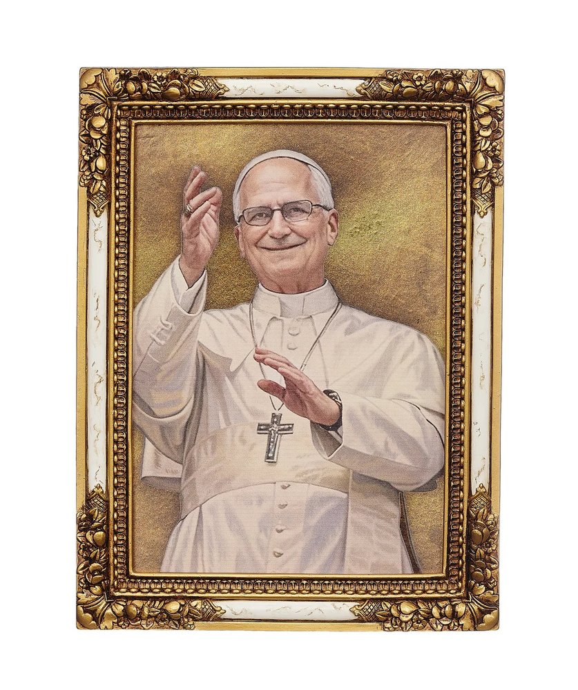 Gold Framed Pope Leo XIV Art Portrait - 5" x 7"