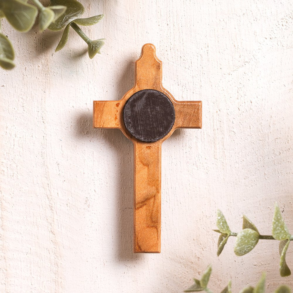 St. Benedict Crucifix Wooden Magnet - 3"