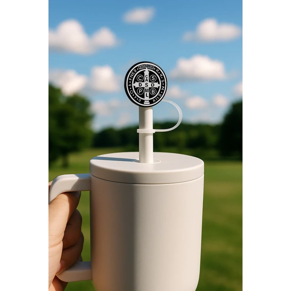 St. Benedict Medal Tumbler Straw Toppers (2 Pack)