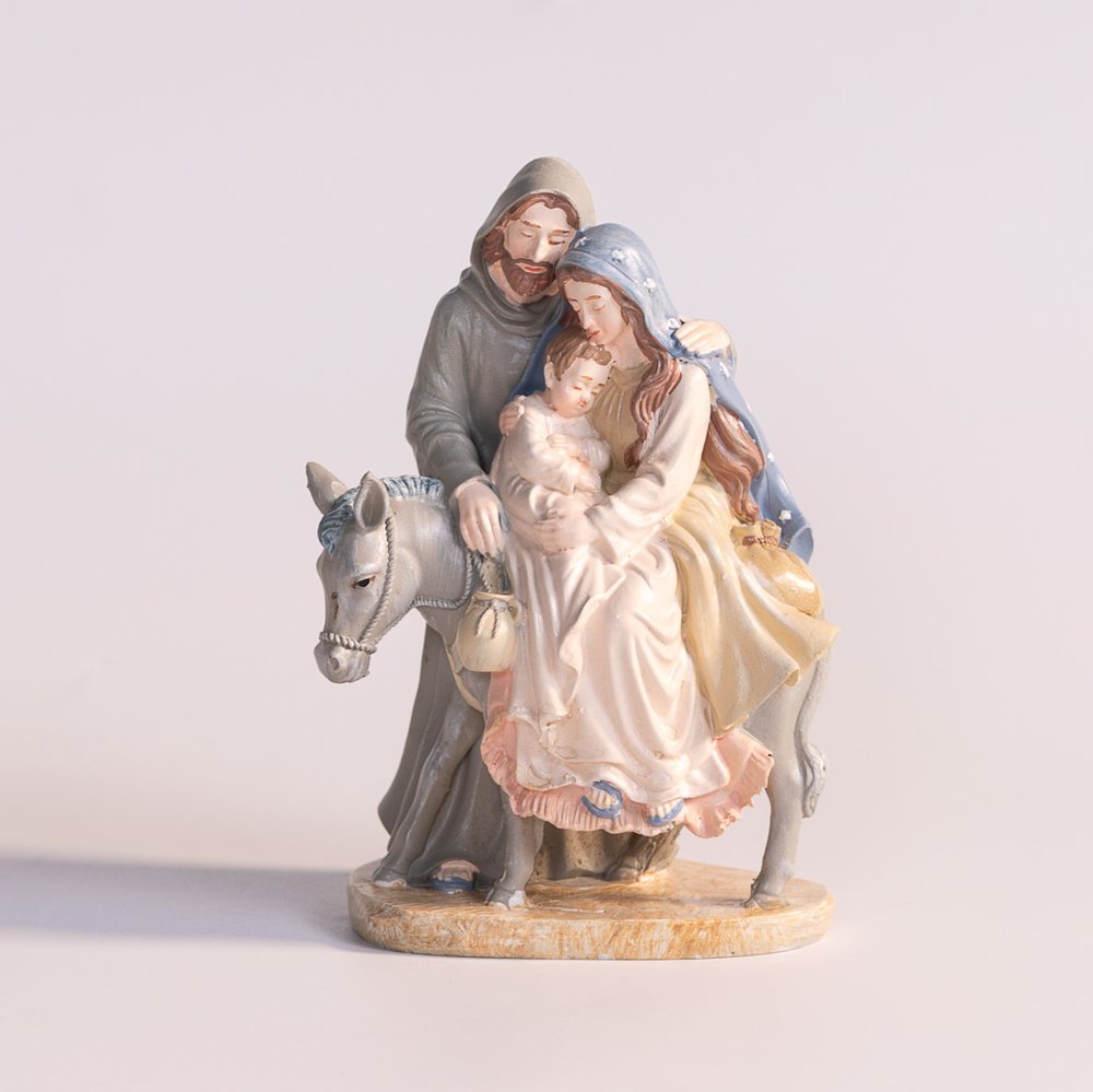 Holy Family with Donkey Figurine - 5.25"