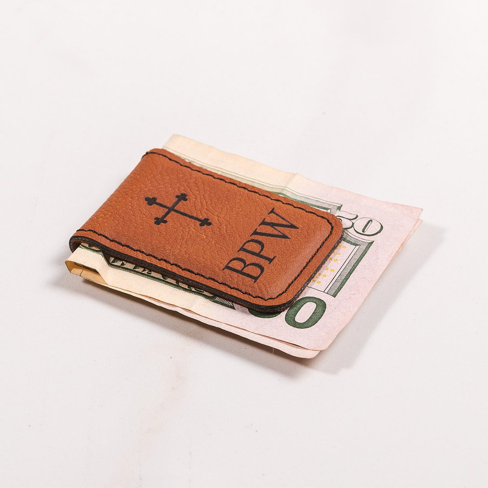 Personalized Budded Cross Money Clip