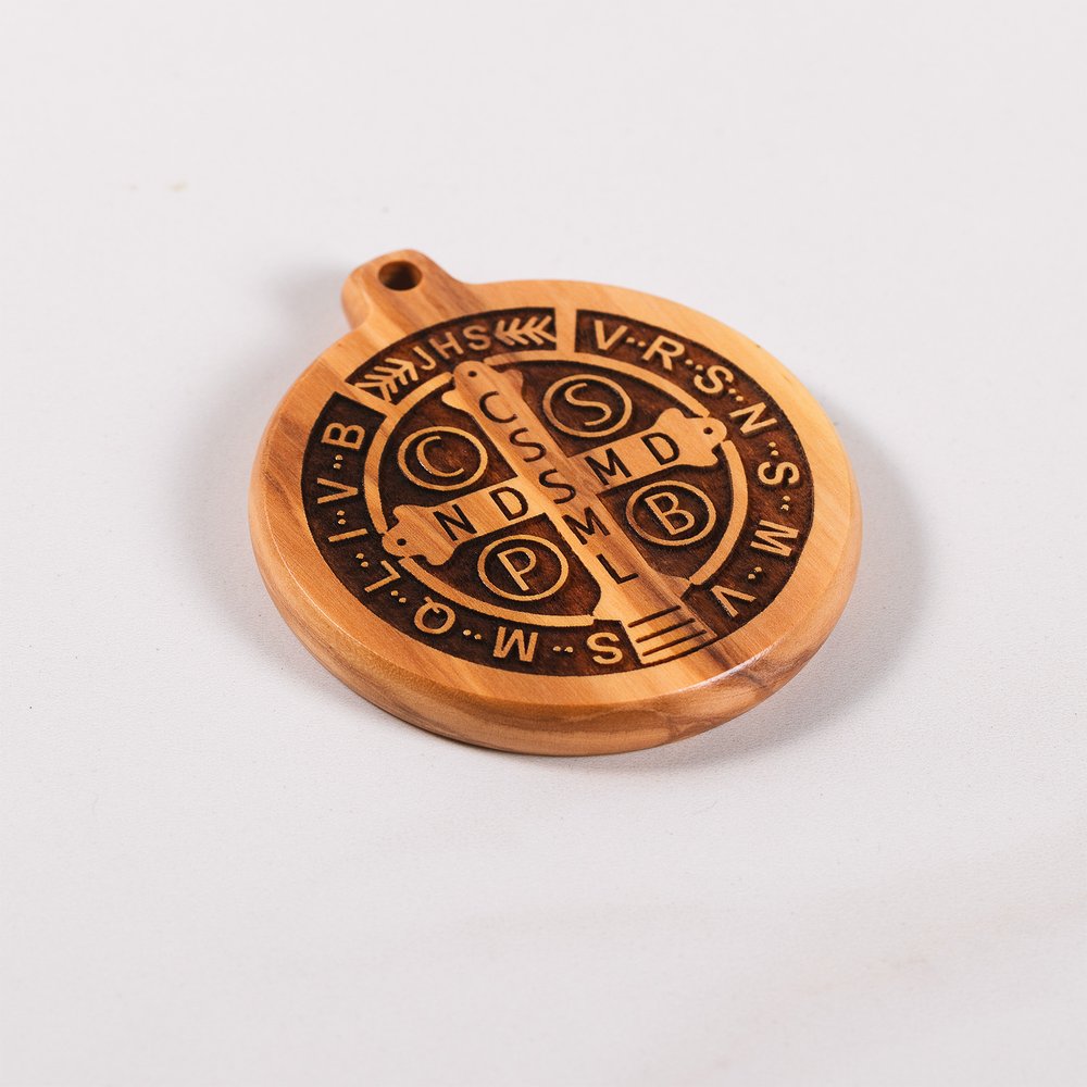 Olive Wood St. Benedict Medal Home Blessing