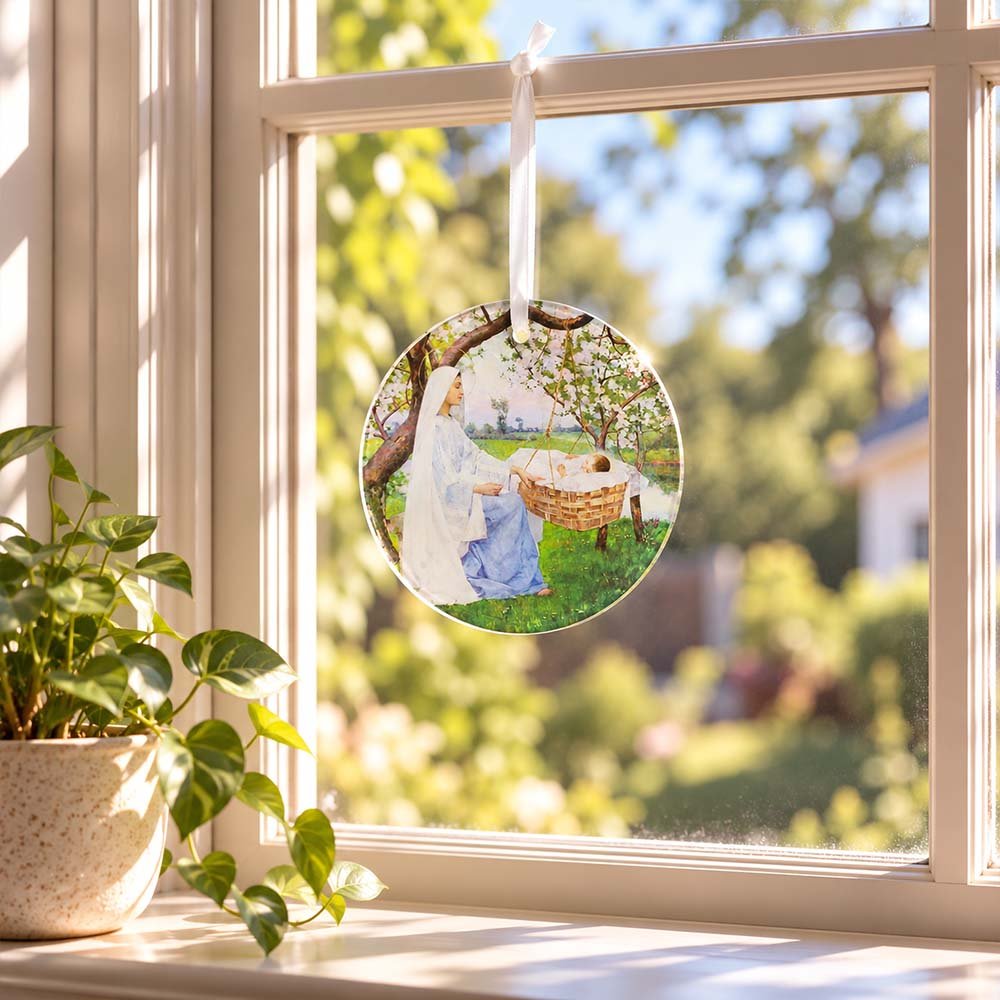 Our Lady of Spring Glass Suncatcher - 6" (D)