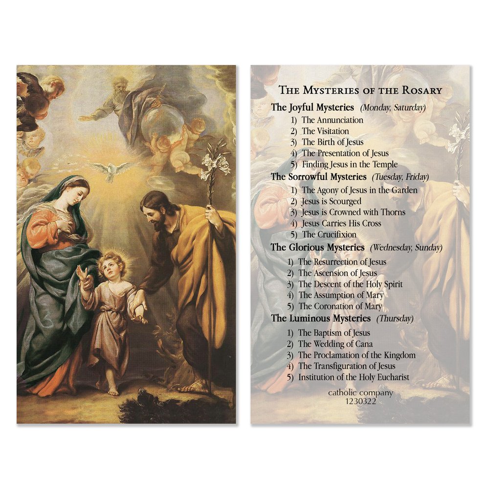 Holy Family Rosary Prayer Card