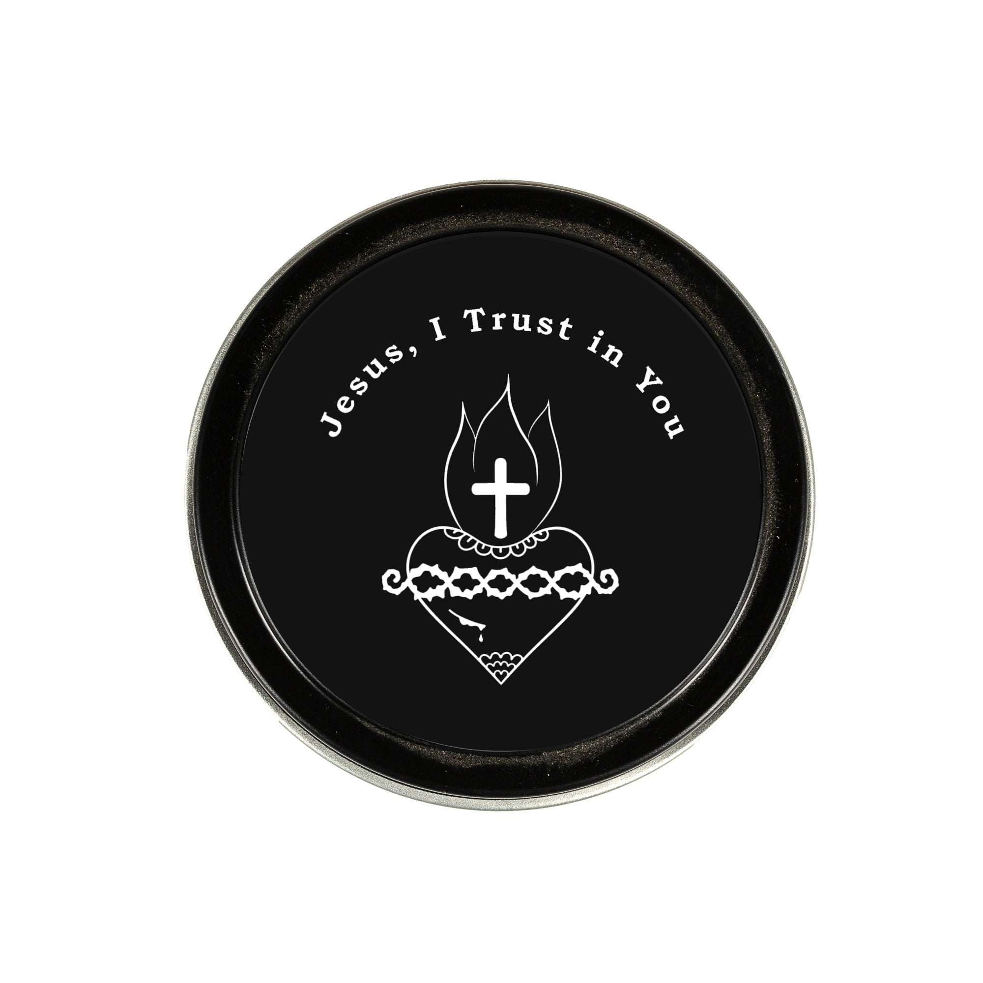 Sacred Heart Divine Mercy Candle Tin