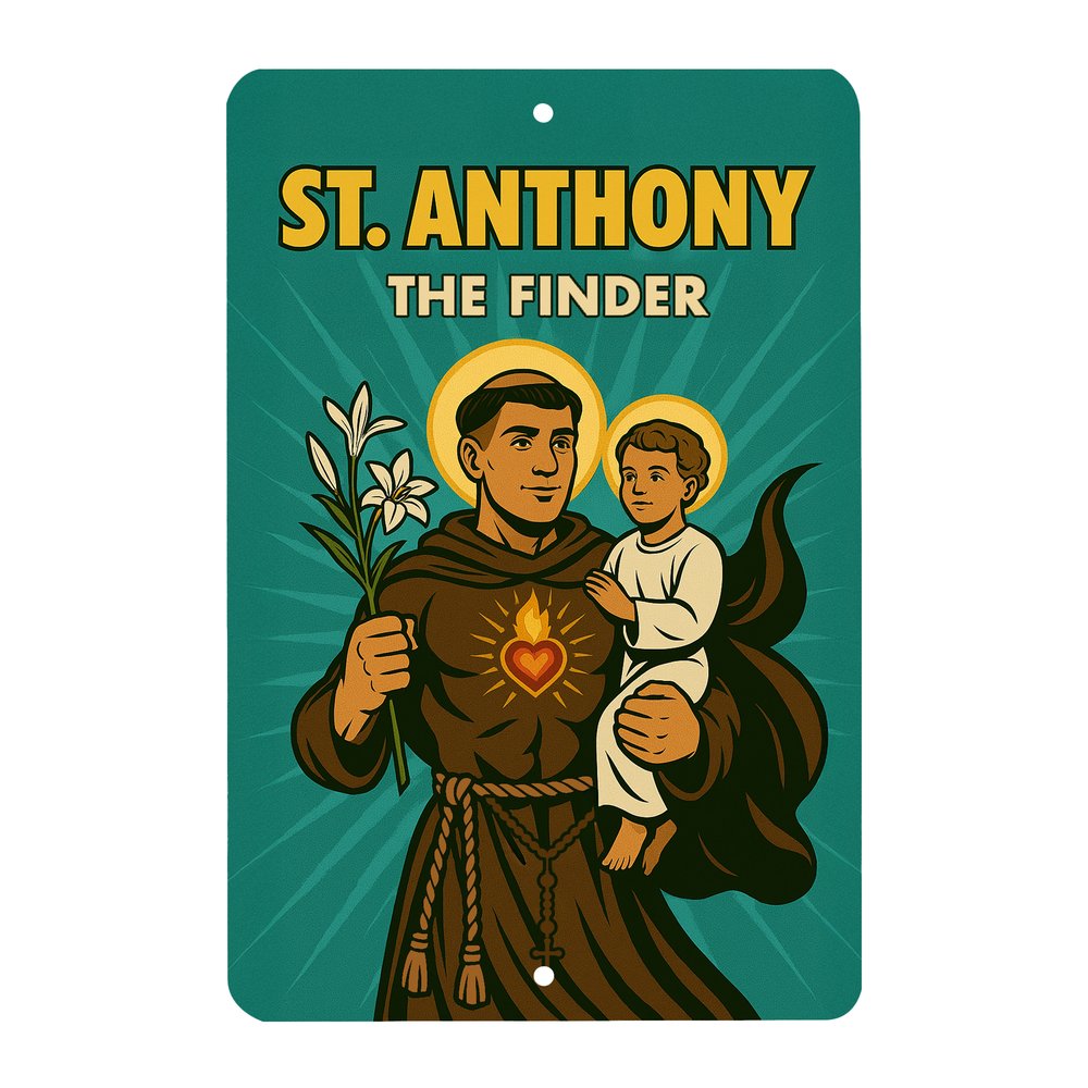 St. Anthony Superhero Tin Sign