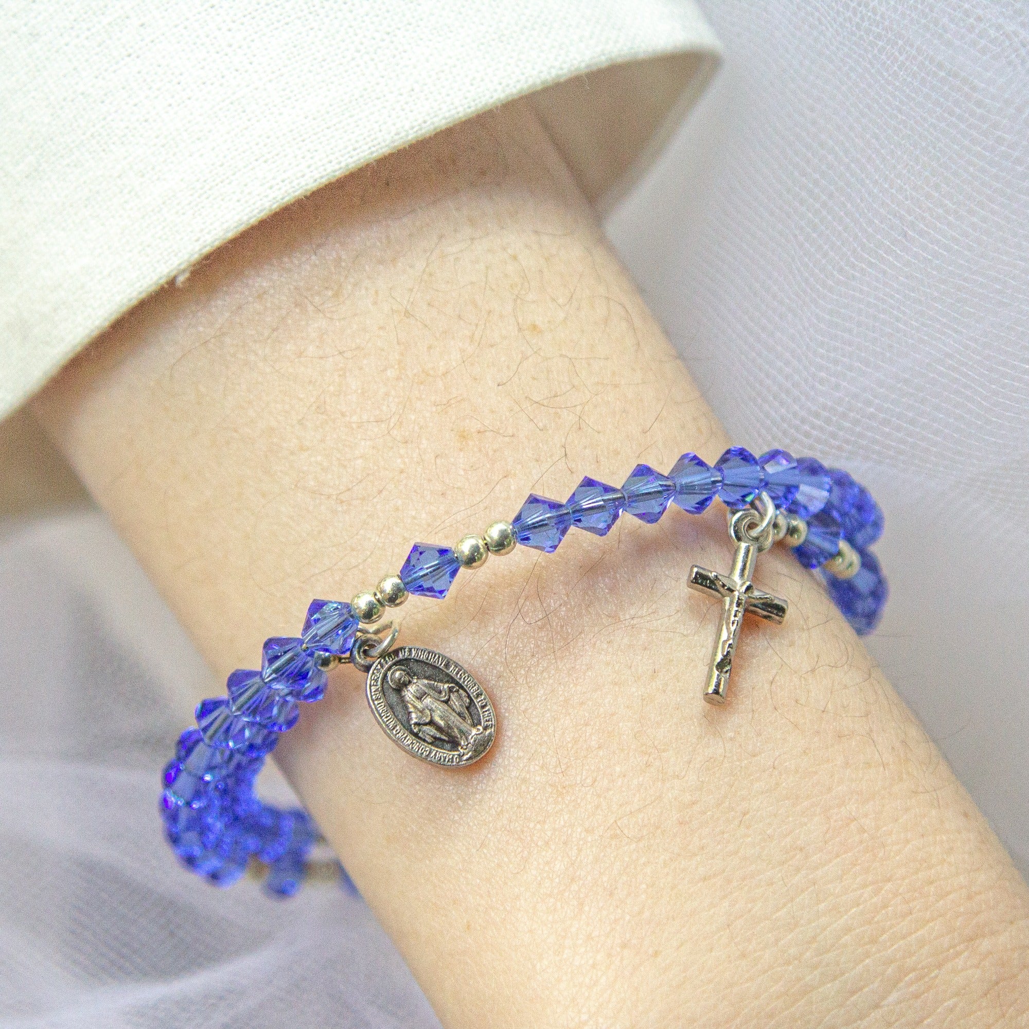 Swarovski Sapphire Rosary Wrap Bracelet